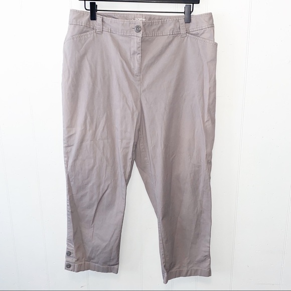 LOFT Pants - Loft Gray Curvy Crop Pants